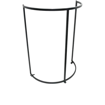 Щендер полукръг, черен мат, L1050 × 520 × H1460 мм