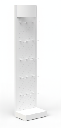 Крайстенен стелаж с перфориран гръб и рекламен панел