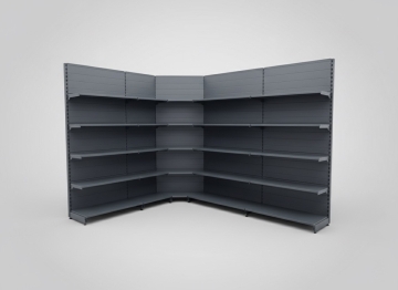 Вътрешен ъглов стелаж с плътен гръб Н2000 мм