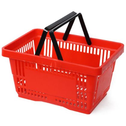 Кошница с две дръжки пластмаса 22 л червена