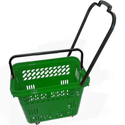 Кошница за пазаруване на колела 54 л зелена
