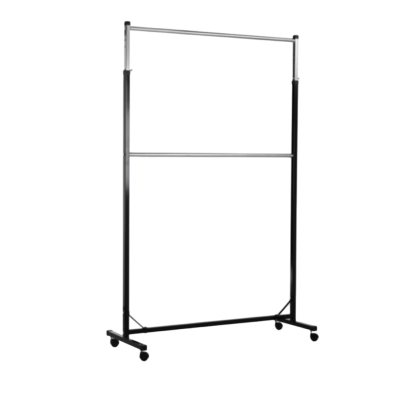 Двоен щендер с регулация, черен, 1250×500×H1850–2150 мм