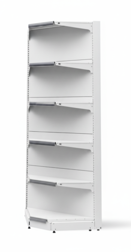 Вътрешен ъглов стелаж с плътен гръб