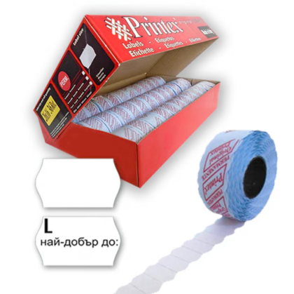 Етикети за двуредови маркиращи клещи 36 ролки,26х16 мм, бели