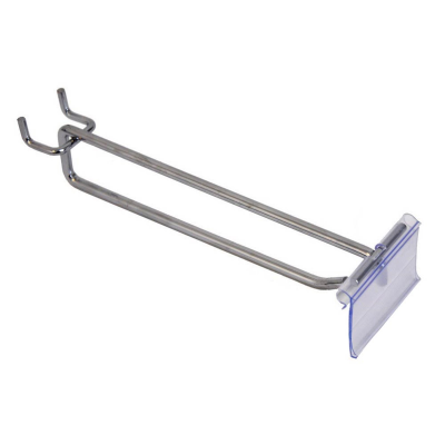 Кука за перфо гръб със захват 25 мм Ф5/250 мм хром с етикет