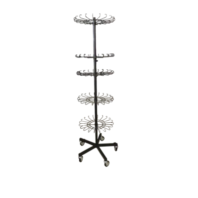 Щендер за аксесоари, 5 етажа, черен, Ø470×H1870 мм
