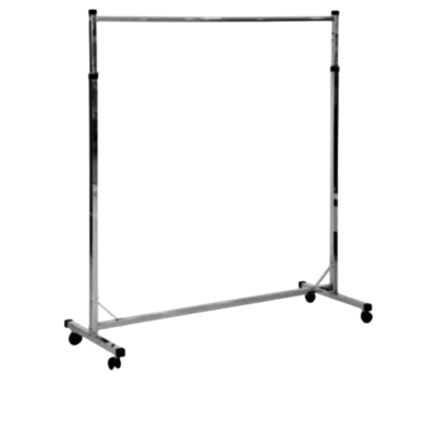 Единичен щендер за дрехи с регулация, хром, 1250×500×H1350–1700 мм