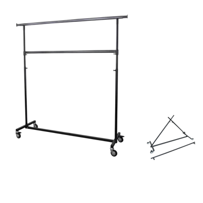 Двоен сгъваем щендер черен мат, L1500–2100 × 550 × H1500–2200 мм