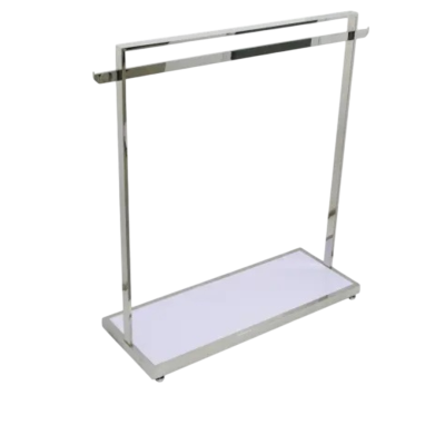 Щендер с бял МДФ и бастуни, L1200 × 450 × H1370 мм (бастуни L1400 мм)