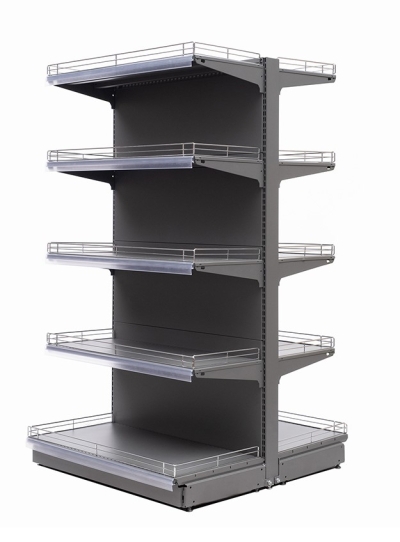 Островен стелаж с плътен гръб