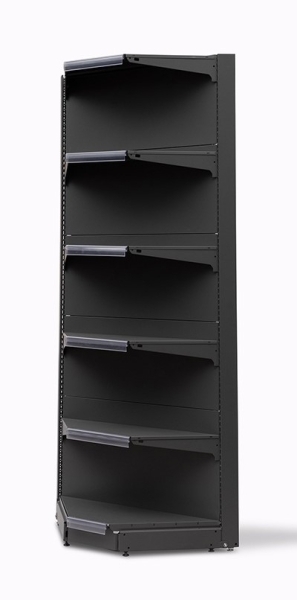 Вътрешен ъглов стелаж с плътен гръб