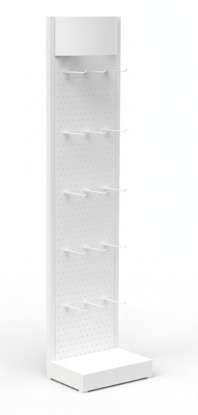 Крайстенен стелаж с перфориран гръб и рекламен панел