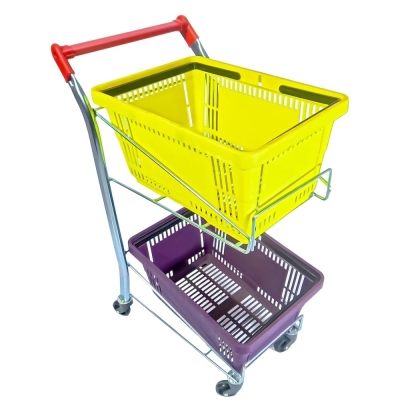 Стойка за кошници двойна с колела