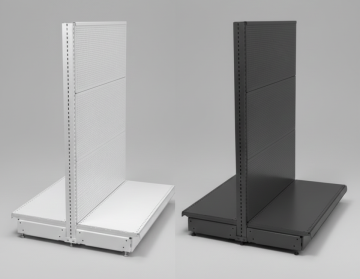 Двустранен островен стелаж с перфориран гръб за куки