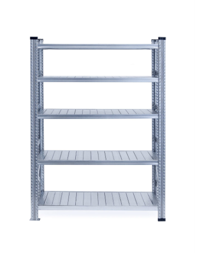 Метален складов стелаж поцинкован с 4 рафта H200хL120хD50 (200 кг на рафт)