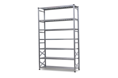 Метален складов стелаж поцинкован с 7 рафта H250хL120хD50 (200 кг на рафт)