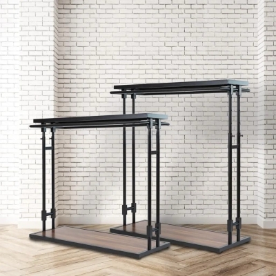 Професионален щендер за дрехи с ПДЧ - черен мат, L1200x500xH1000-1500 мм